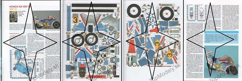 Papierový model Motorka Honda NS 500 GP